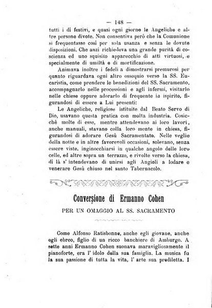 Il tabernacolo dell'amore periodico mensile in onore del ss. Sacramento