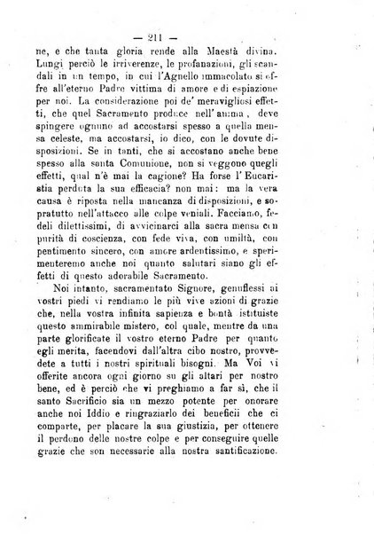 Il tabernacolo dell'amore periodico mensile in onore del ss. Sacramento