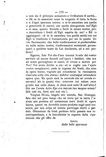 Il tabernacolo dell'amore periodico mensile in onore del ss. Sacramento