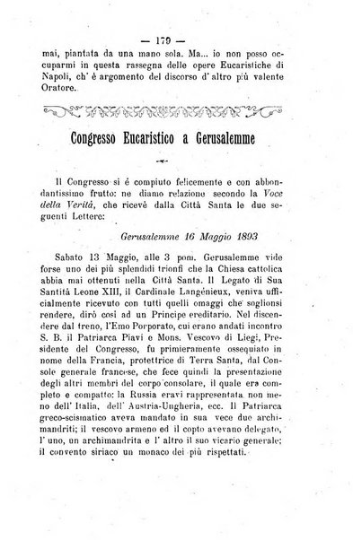 Il tabernacolo dell'amore periodico mensile in onore del ss. Sacramento