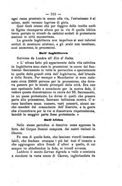 Il tabernacolo dell'amore periodico mensile in onore del ss. Sacramento