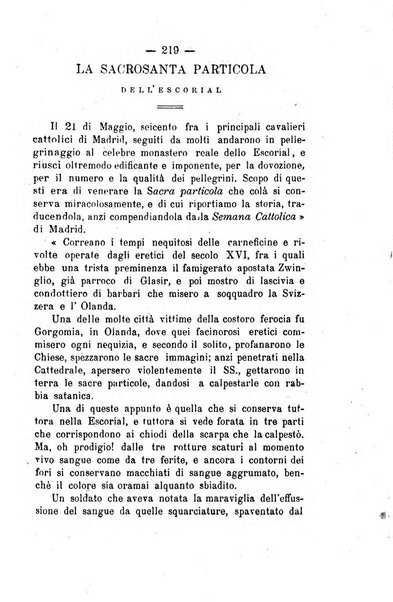 Il tabernacolo dell'amore periodico mensile in onore del ss. Sacramento