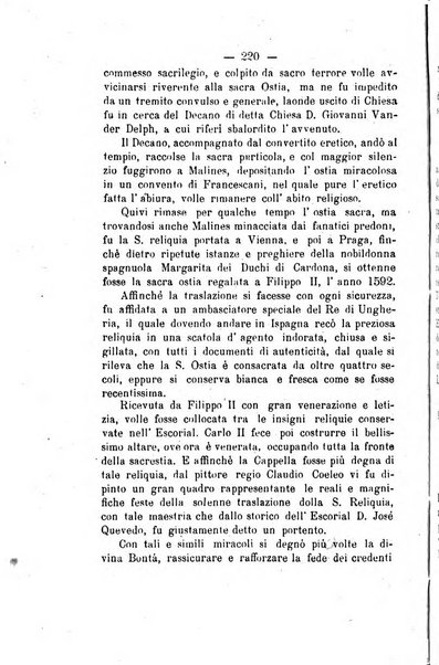 Il tabernacolo dell'amore periodico mensile in onore del ss. Sacramento