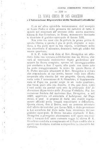 Il tabernacolo dell'amore periodico mensile in onore del ss. Sacramento