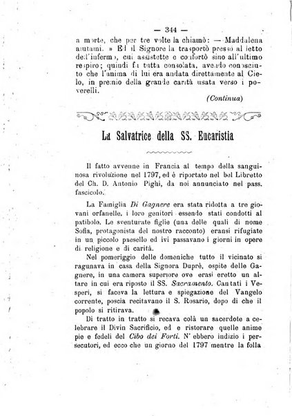 Il tabernacolo dell'amore periodico mensile in onore del ss. Sacramento