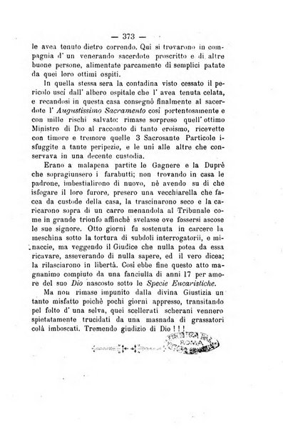 Il tabernacolo dell'amore periodico mensile in onore del ss. Sacramento