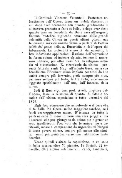 Il tabernacolo dell'amore periodico mensile in onore del ss. Sacramento