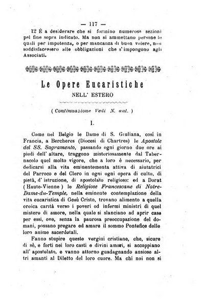 Il tabernacolo dell'amore periodico mensile in onore del ss. Sacramento