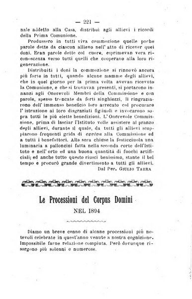 Il tabernacolo dell'amore periodico mensile in onore del ss. Sacramento