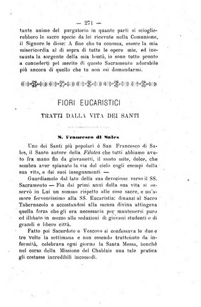 Il tabernacolo dell'amore periodico mensile in onore del ss. Sacramento