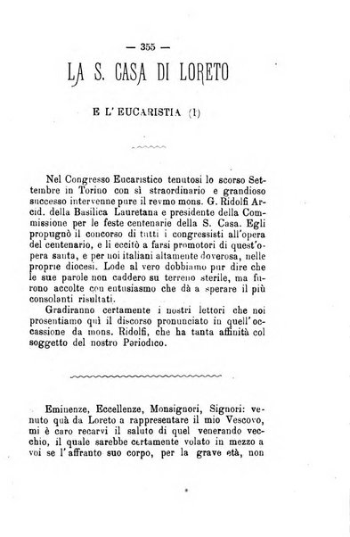 Il tabernacolo dell'amore periodico mensile in onore del ss. Sacramento