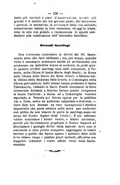 Il tabernacolo dell'amore periodico mensile in onore del ss. Sacramento