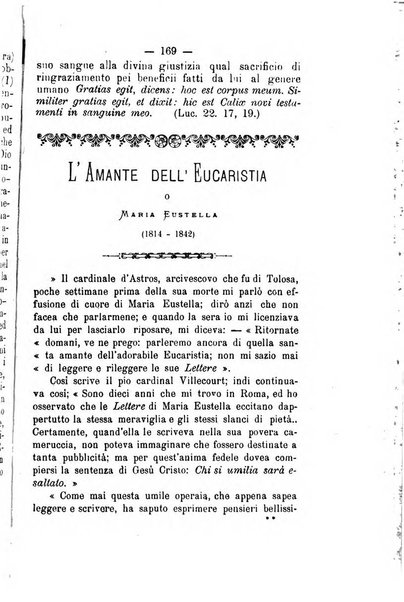 Il tabernacolo dell'amore periodico mensile in onore del ss. Sacramento