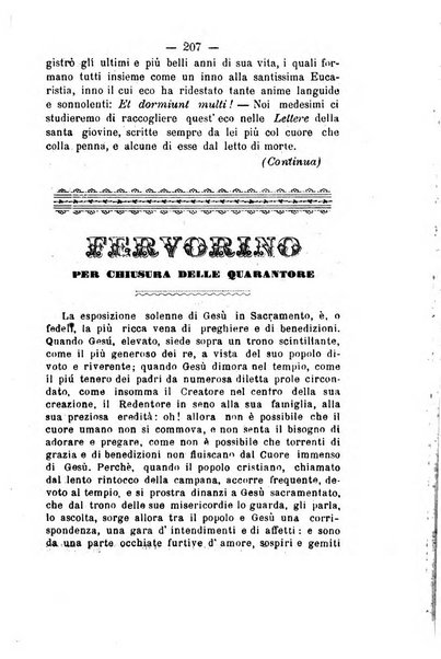 Il tabernacolo dell'amore periodico mensile in onore del ss. Sacramento