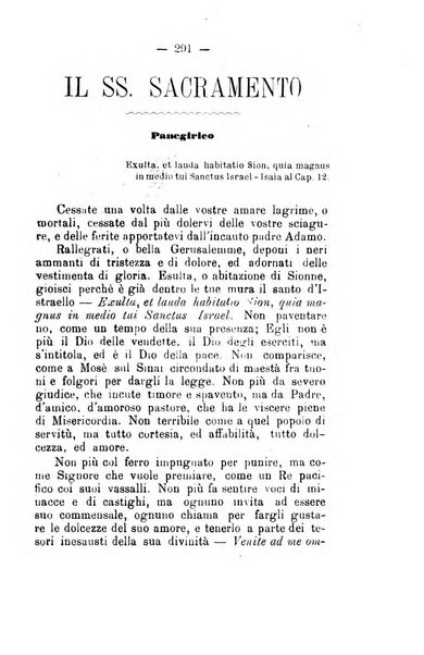 Il tabernacolo dell'amore periodico mensile in onore del ss. Sacramento