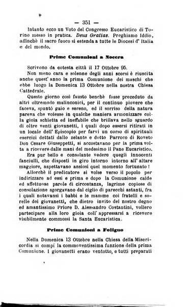 Il tabernacolo dell'amore periodico mensile in onore del ss. Sacramento