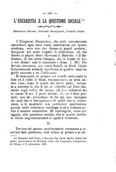 Il tabernacolo dell'amore periodico mensile in onore del ss. Sacramento