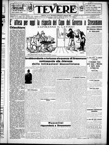 Il Tevere : quotidiano di Mezzogiorno