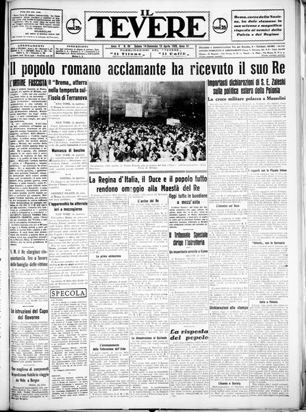 Il Tevere : quotidiano di Mezzogiorno