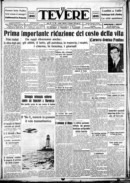 Il Tevere : quotidiano di Mezzogiorno