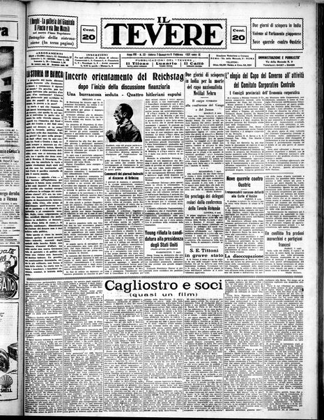 Il Tevere : quotidiano di Mezzogiorno