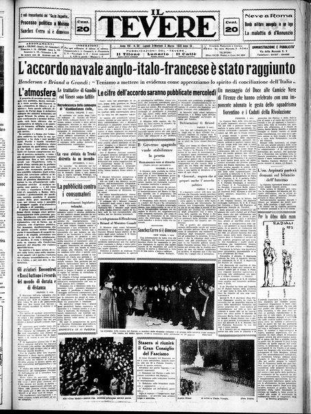 Il Tevere : quotidiano di Mezzogiorno