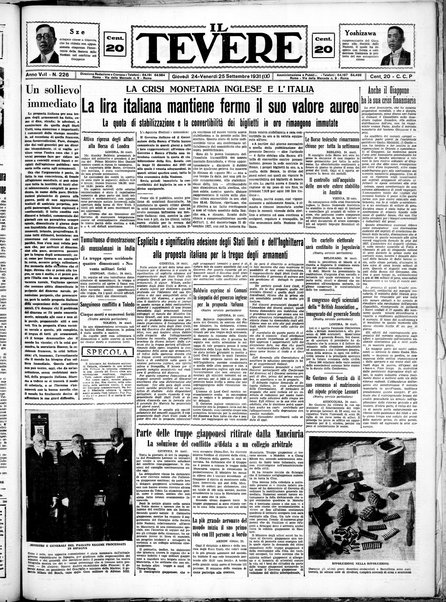 Il Tevere : quotidiano di Mezzogiorno