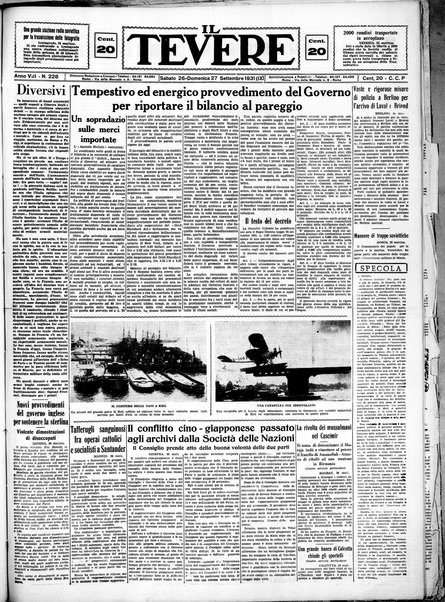 Il Tevere : quotidiano di Mezzogiorno