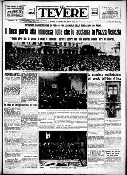 Il Tevere : quotidiano di Mezzogiorno