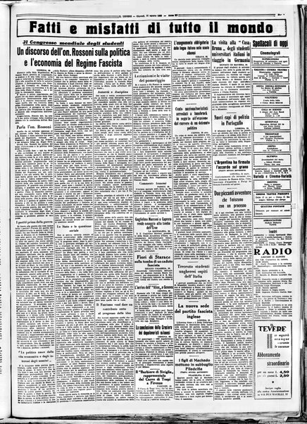 Il Tevere : quotidiano di Mezzogiorno