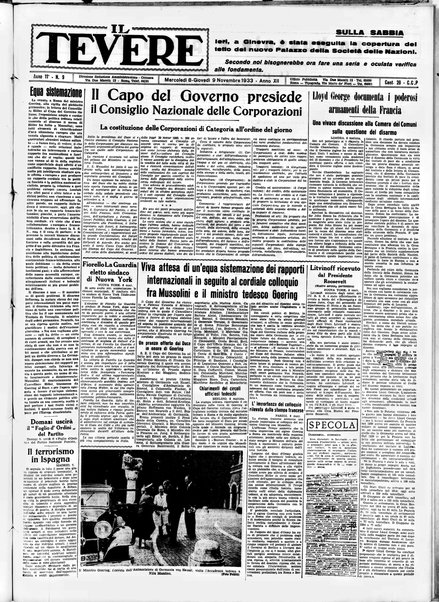 Il Tevere : quotidiano di Mezzogiorno