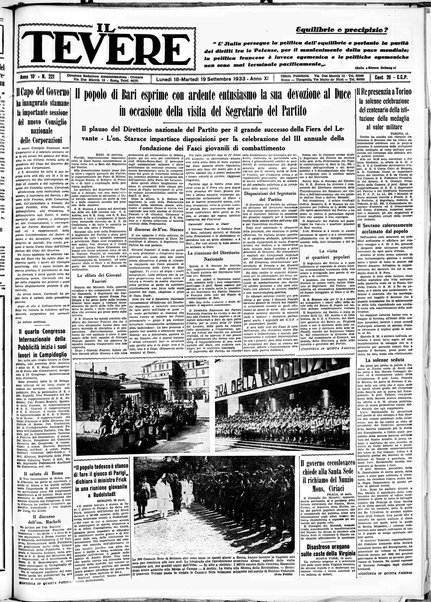 Il Tevere : quotidiano di Mezzogiorno