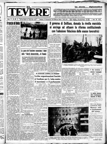 Il Tevere : quotidiano di Mezzogiorno