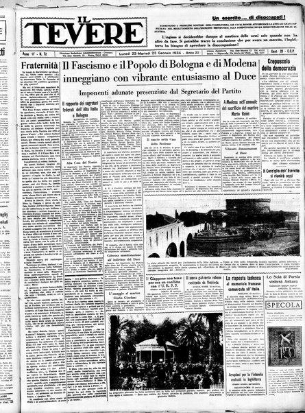 Il Tevere : quotidiano di Mezzogiorno