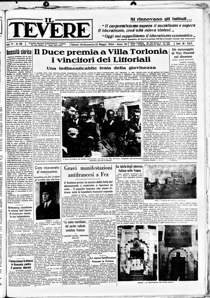 Il Tevere : quotidiano di Mezzogiorno