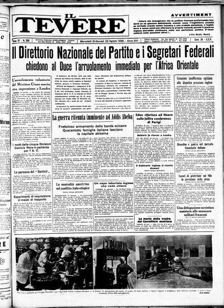 Il Tevere : quotidiano di Mezzogiorno