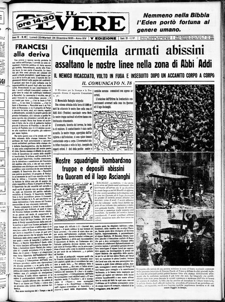 Il Tevere : quotidiano di Mezzogiorno