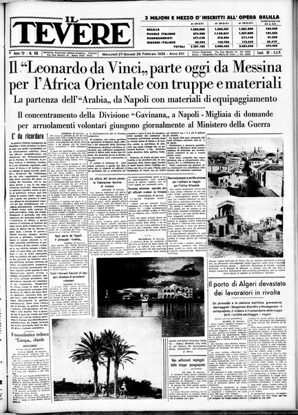 Il Tevere : quotidiano di Mezzogiorno