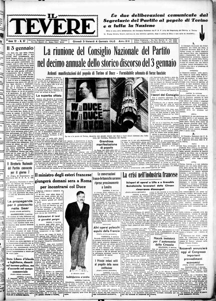 Il Tevere : quotidiano di Mezzogiorno