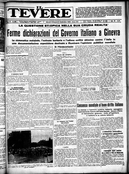 Il Tevere : quotidiano di Mezzogiorno