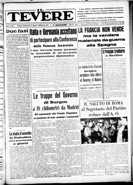 Il Tevere : quotidiano di Mezzogiorno