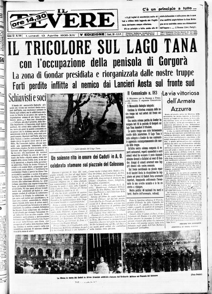 Il Tevere : quotidiano di Mezzogiorno