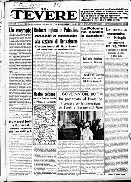 Il Tevere : quotidiano di Mezzogiorno