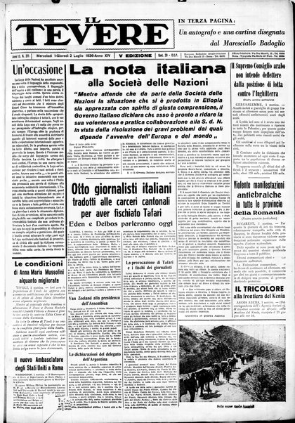 Il Tevere : quotidiano di Mezzogiorno