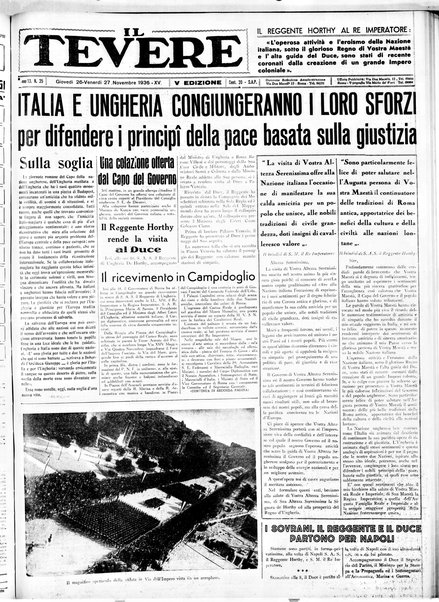 Il Tevere : quotidiano di Mezzogiorno