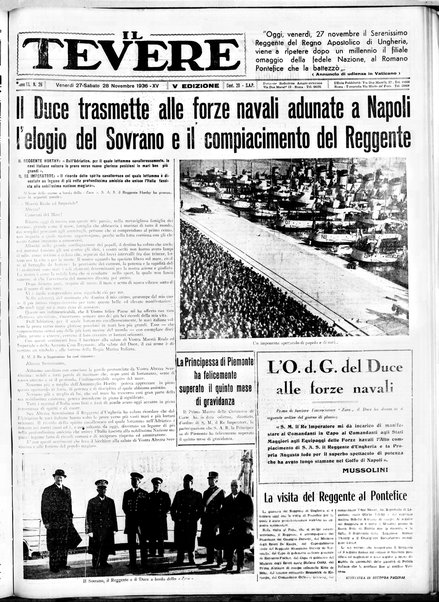 Il Tevere : quotidiano di Mezzogiorno