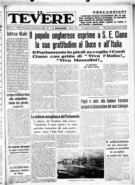 Il Tevere : quotidiano di Mezzogiorno