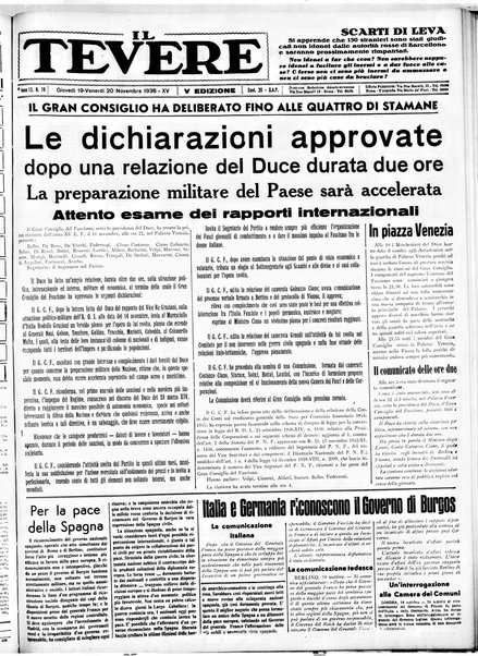 Il Tevere : quotidiano di Mezzogiorno