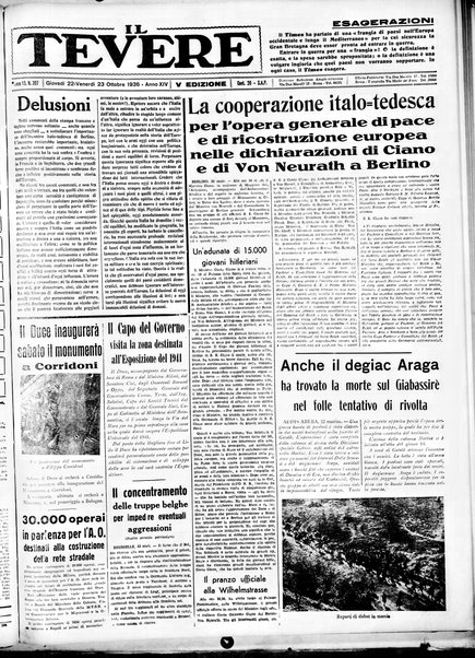 Il Tevere : quotidiano di Mezzogiorno