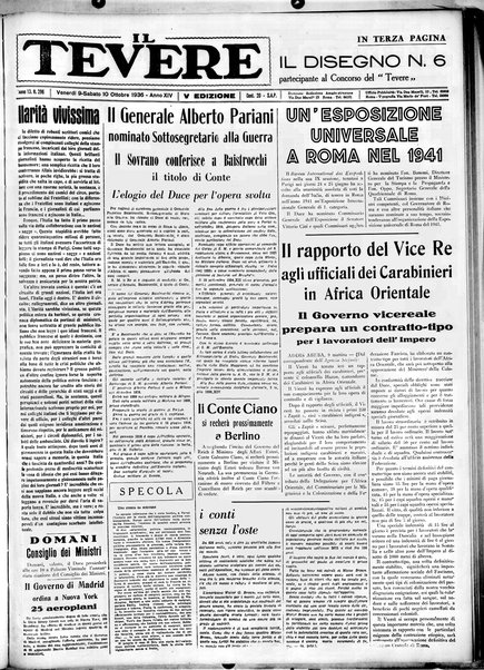 Il Tevere : quotidiano di Mezzogiorno